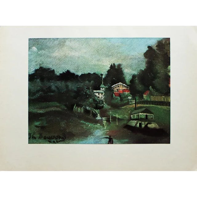 Tiffany Blue 1940s After H. Rousseau, "The Surroundings of St-Cloud" First Edition Swiss Lithograph For Sale - Image 8 of 8