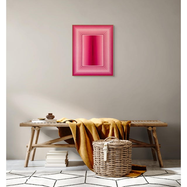 Abstract Contemporary Abstract Acrylic on Canvas "Extended Light (Rose Madder)" by Andy Harwood For Sale - Image 3 of 7