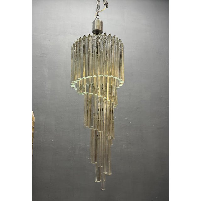 Large Murano Glass Trilobi Chandelier, Italy, 1960s For Sale - Image 6 of 12