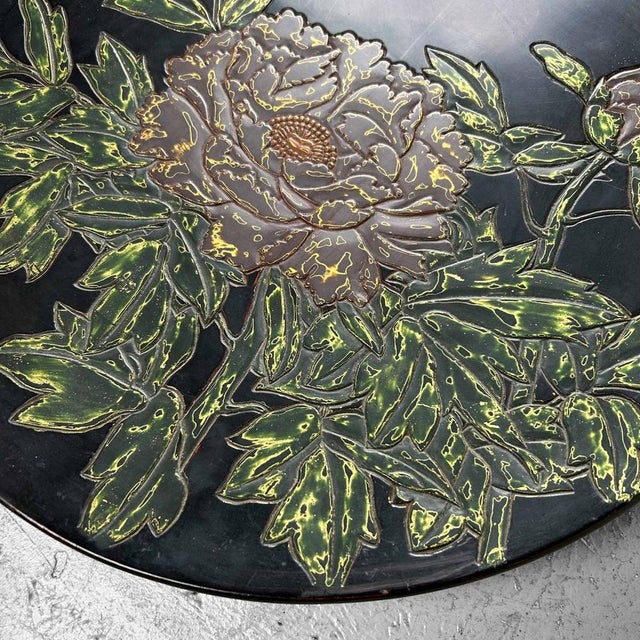 Japanese Urushi-Suri Lacquer Bowl with Floral Design, 1940s For Sale - Image 15 of 16