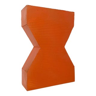 Geometric Wall Sculpture in Orange For Sale