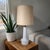Exceptional Mid Century ceramic pottery table las o by Martz, c 1950/60's. The lamp features an elongated off white...