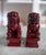 Guardian Resin Foo Dog Pair | Red Chinoiserie Bookends | Asian Home Decor For Sale - Image 4 of 8