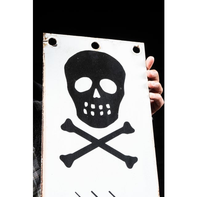 Antique SSP Power Line Danger Sign For Sale - Image 4 of 8