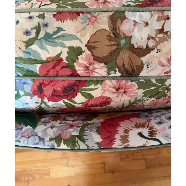 Custom Floral Upholstered Club Chair Attributed to Mario Buatta For Sale - Image 15 of 18