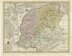 Antique Map of Province Friesland, the Netherlands, 1787