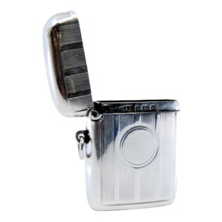 Silver Matchbox with Raised Bands For Sale