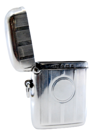 Silver Matchbox with Raised Bands