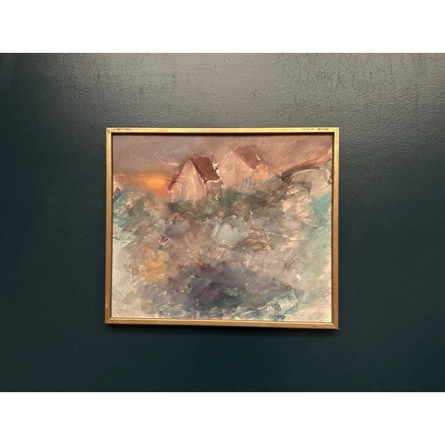 Kai Nielsen, Afton, 1960s, Oil Painting on Panel, Framed For Sale - Image 17 of 18