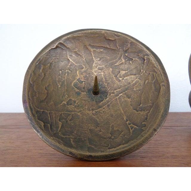 Brutalist Bronze Candleholders, 1960s, Set of 2 For Sale - Image 14 of 15