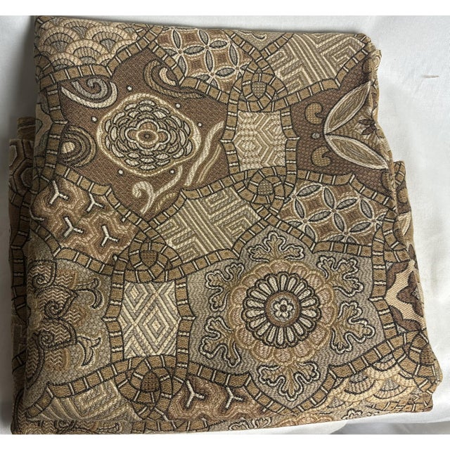 Textile Clarence House Gold Viscose & Cotton Brocade- Two 1/2 Panels Sewn Together For Sale - Image 7 of 9
