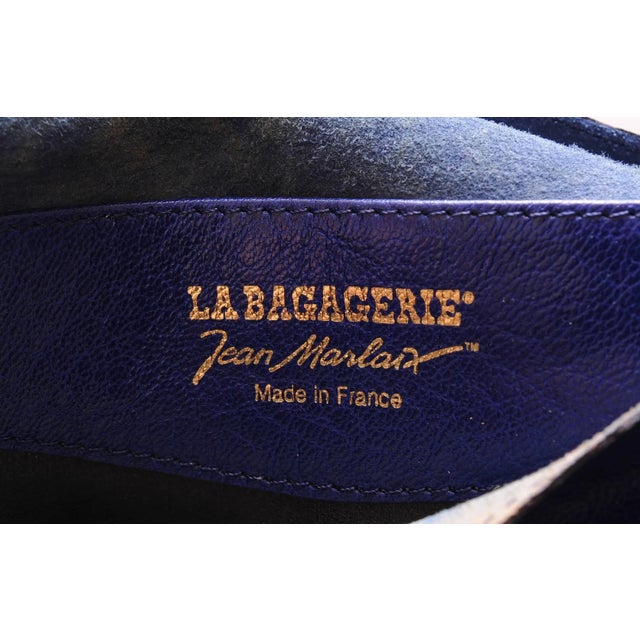 La Bagagerie, Paris Bright Blue Leather Envelope Clutch For Sale - Image 4 of 4
