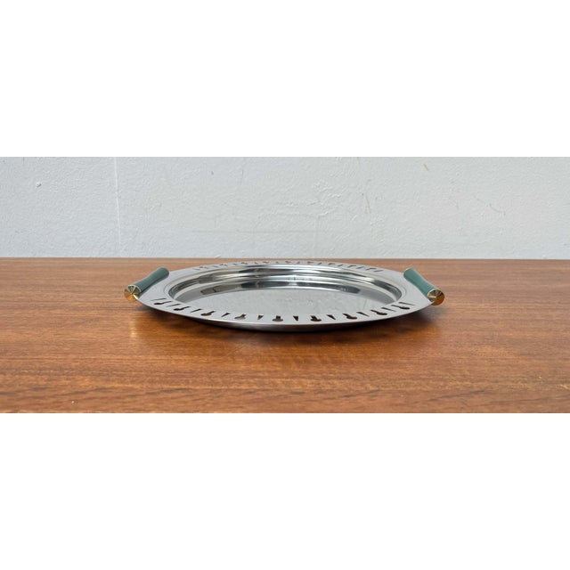 Postmodern Metal Tray from Inoxbeck, Italy, 1980s, in Very Good conditions. Designed 1980 to 1989 This piece has an...