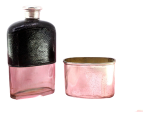 Glass Bottle with Leather Lining