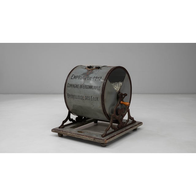 Early 20th Century Public Bond Metal Lottery Drum from Brussels Water Company For Sale - Image 5 of 18