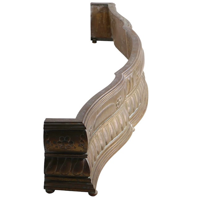 Mid 19th Century Exceptional Antique 19th Century Brass Fireplace Fender For Sale - Image 5 of 11