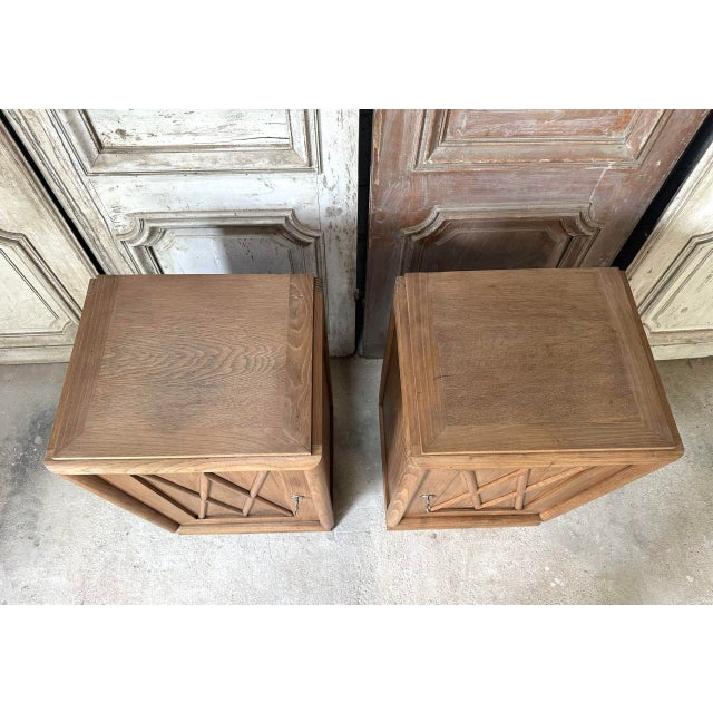 1930s Art Deco Style Oak Bedside Tables, 1930s, Set of 2 For Sale - Image 5 of 16