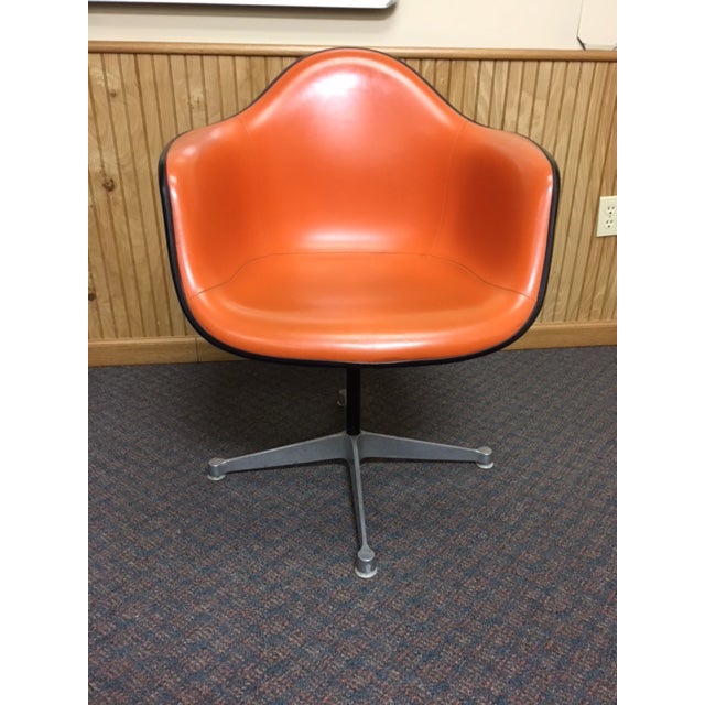 Herman Miller Eames Vintage Orange Swivel Chairs Chairish