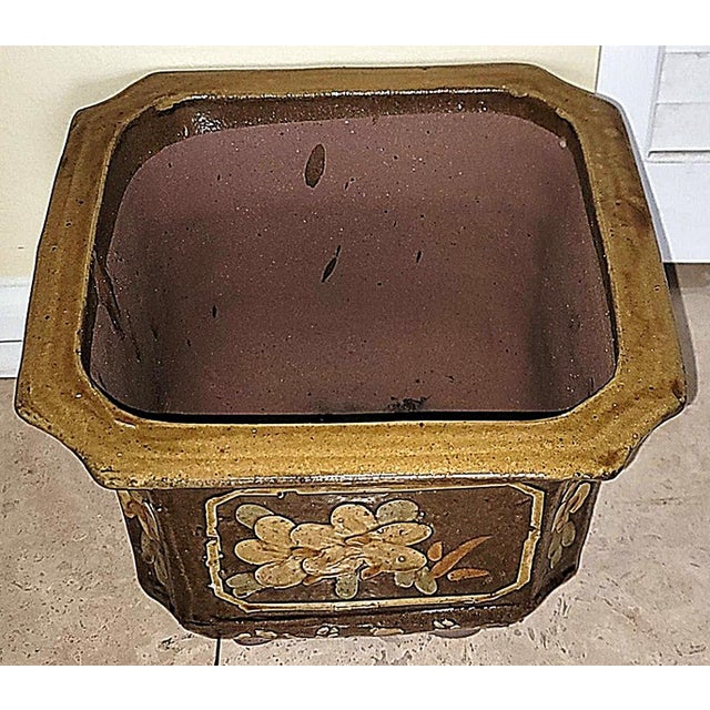 Asian 1970s Chinese Drip Glaze Planter Pot For Sale - Image 3 of 5