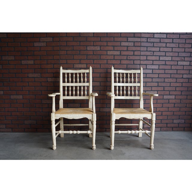 Rustic Farmhouse Dining Table and Pair of Arm Chairs For Sale - Image 10 of 17