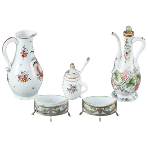 18th Century Bohemian Opaline Service Set, Set of 5