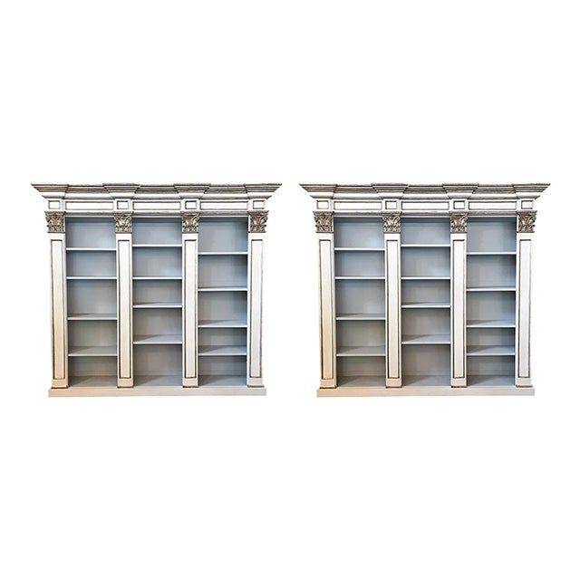 Pair of 19th Century Italian Neoclassical Painted Bookcases For Sale
