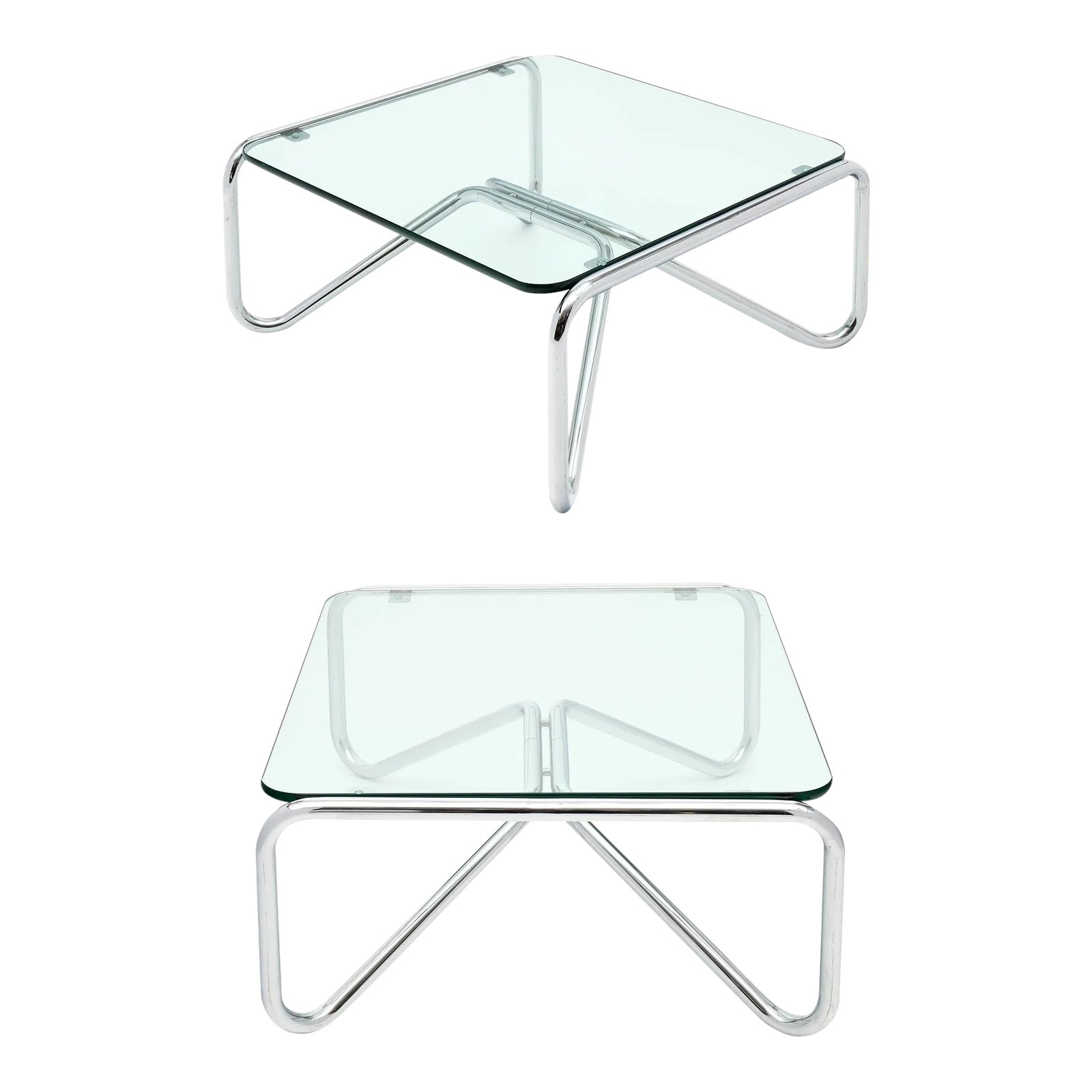 Chrome and Glass Coffee Tables a Pair Chairish