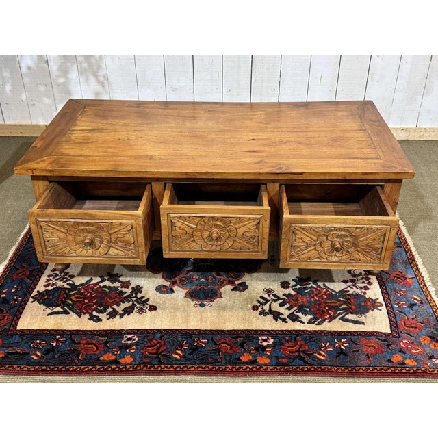 Vintage Indian Teak Coffee Table, 1970s For Sale - Image 4 of 16