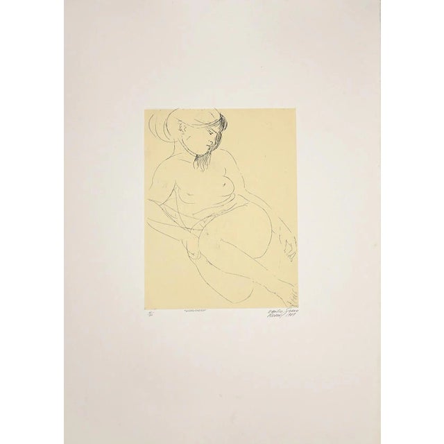 Emilio Greco, Giorgionesca, Etching, 1969 For Sale