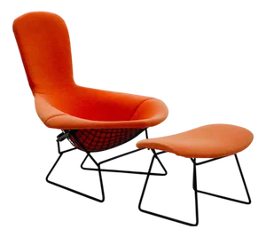 Set of Bird Armchair and Ottoman by Harry Bertoia for Knoll International, 1970s