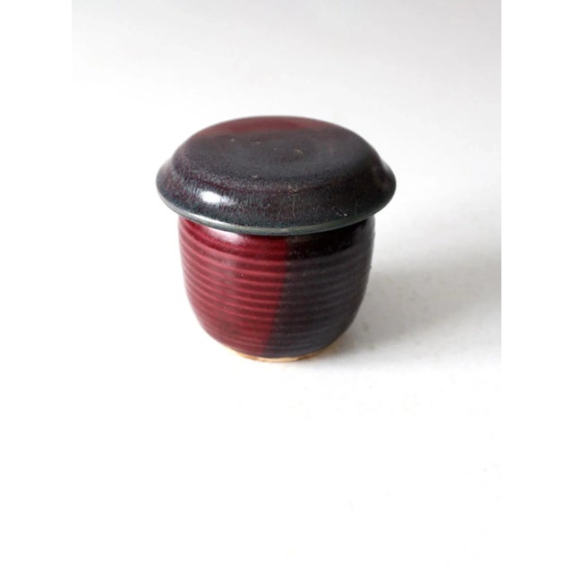 Charcoal Vintage Studio Pottery Jar For Sale - Image 8 of 12