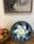 Vintage oyster plate made by St. Clement in France in the middle of the 20th century. The plate has six wells with a...