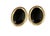 Mid-Century Modern Vintage Gold Tone and Black Enamel Modernist Clip- On Oval Earrings For Sale - Image 3 of 6