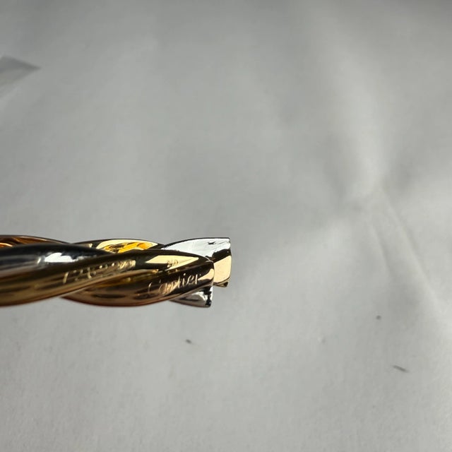 Vintage Cartier Trinity 18k Tri-Color Gold Money Clip or Tie Pin Signed 728222 For Sale - Image 10 of 11