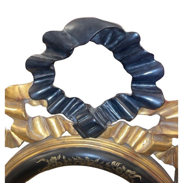 Rococo Italian 20th C. Rococo Style Ebonized & Giltwood Mirror W/ Putti & Candle Arms For Sale - Image 3 of 8