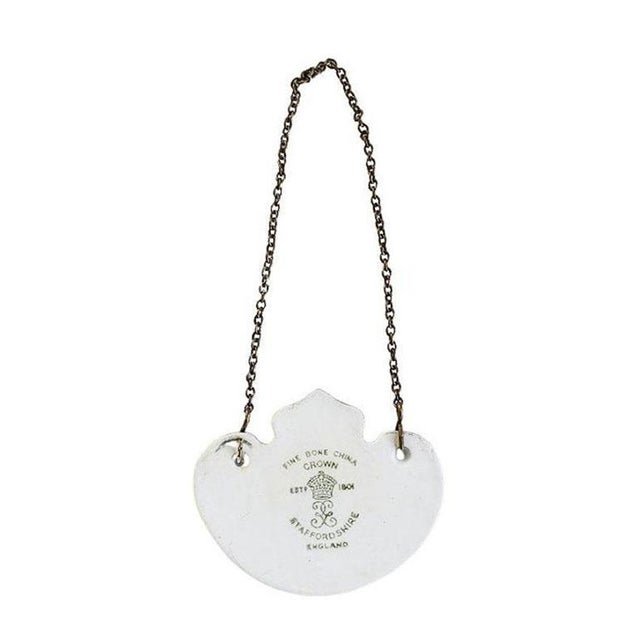 Antique liquor bottle decanter Sherry tag. This tag is created from fine bone china porcelain in a medallion shape. It is...
