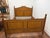 Wood Vintage British Colonial Style Faux Tortoise Bamboo & Woven Rattan Queen Bed For Sale - Image 7 of 12