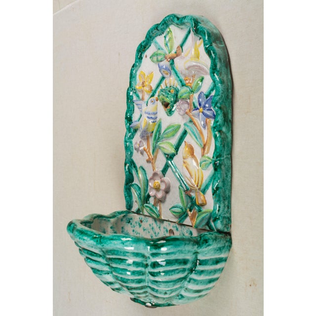 Italian Ceramic Wall Fountain Garden Ornament Chairish