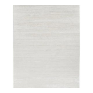Rug & Kilim’s Oversized Textural Rug in Solid White, Beige and Cream Striae For Sale