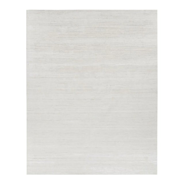 Rug & Kilim’s Oversized Textural Rug in Solid White, Beige and Cream Striae For Sale