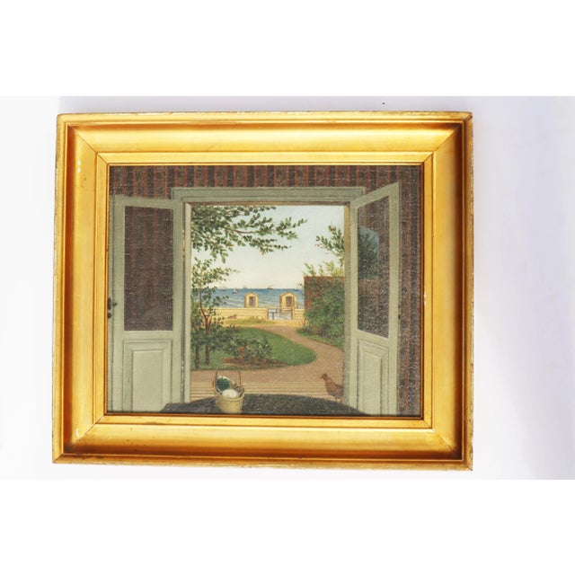 German Artist, View from the Beach House to the Sea, 1850, Oil on Canvas, Framed For Sale - Image 7 of 11
