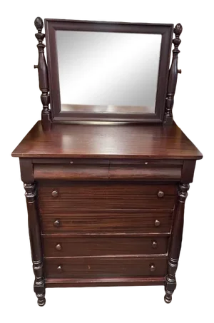 Antique Walnut Dresser with Mirror