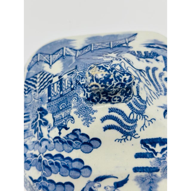 Ceramic Antique Transferware Covered Serving Dish For Sale - Image 7 of 8