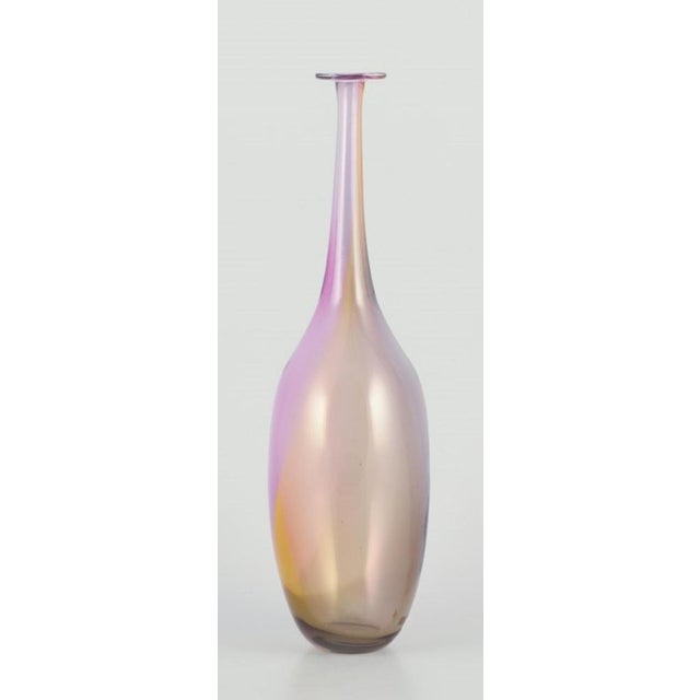 1980s Large Slim-Necked Art Glass Vase from Kosta Boda, Sweden, 1980s For Sale - Image 5 of 10