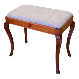 Piano Stool in Stained Birch with Storage, 1950s For Sale