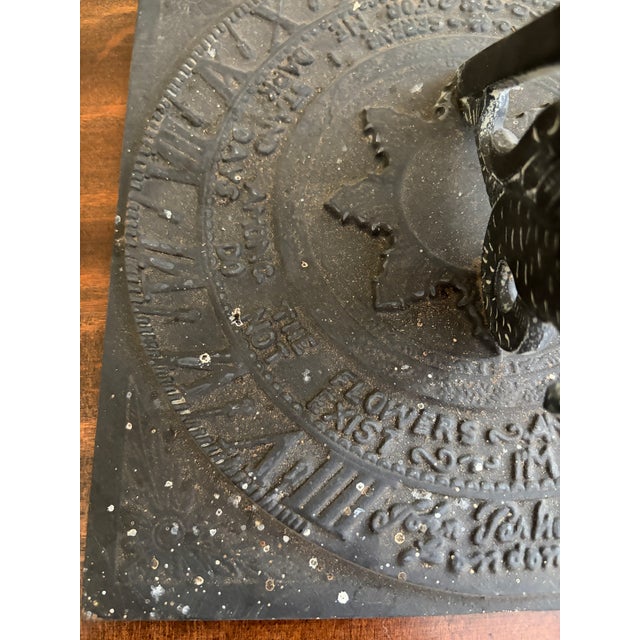 Vintage English Country Iron Garden Sundial "I Only Count Life's Sunny Hours" For Sale - Image 9 of 12
