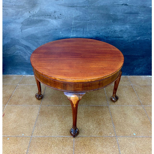 Spanish Walnut Queen Anne Style Round Side Table, 20th Century For Sale - Image 13 of 13