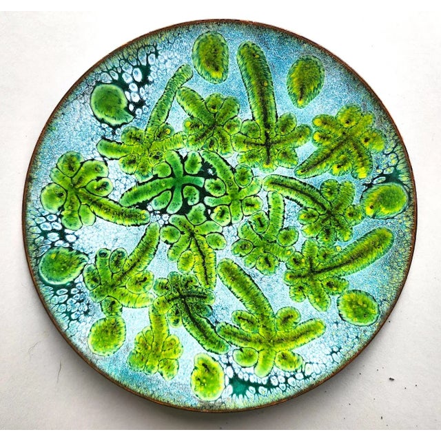 1960s Mid 20th Century Enamel on Copper Decorative Plate For Sale - Image 5 of 9
