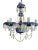 Hollywood Regency Vintage Royal Blue Bohemian Crystal Chandelier For Sale - Image 3 of 6