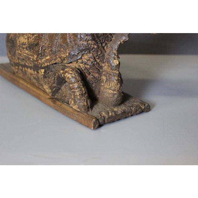 19th Century Sacred Cow in Carved Wood, India, 1800s For Sale - Image 9 of 12